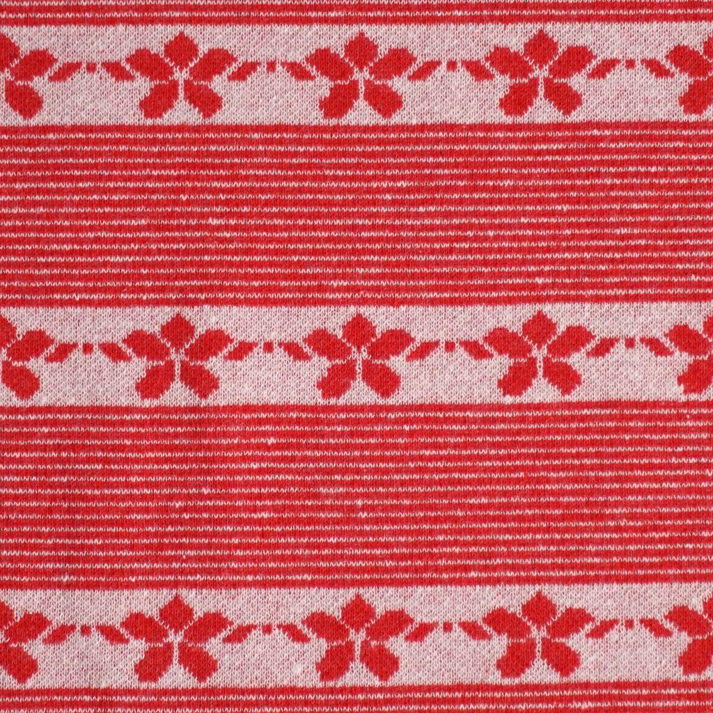 Jacquard-Strick Blumenmuster Streifen Tracht rot